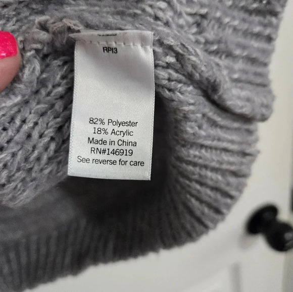 SO Goods For Life Knitted Sweater Gray Women's Medium Fall Winter Warm Boho - Picture 9 of 13